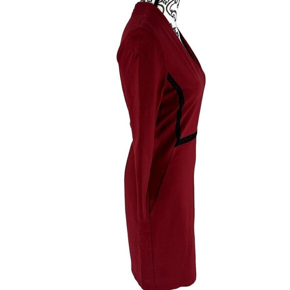 NWT Kobi Halperin Red Long Sleeve Stretch Dress Size 6 - Picture 4 of 16